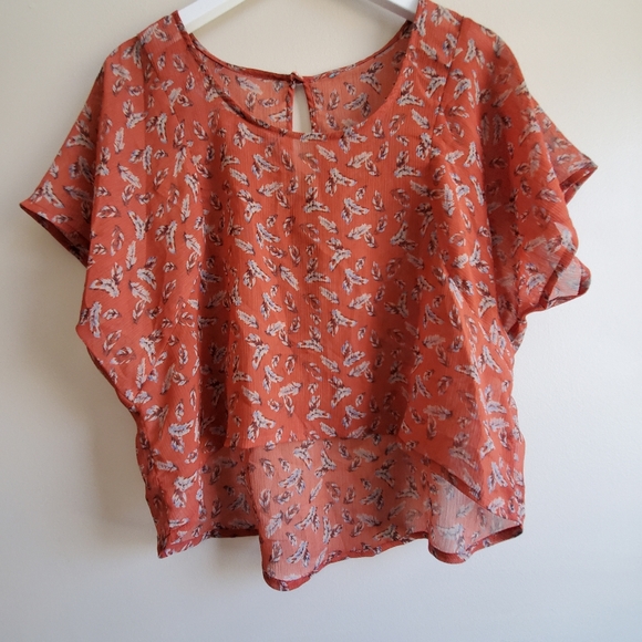 Vintage Sangria colour top shorter front, longer back, large - Picture 4 of 5